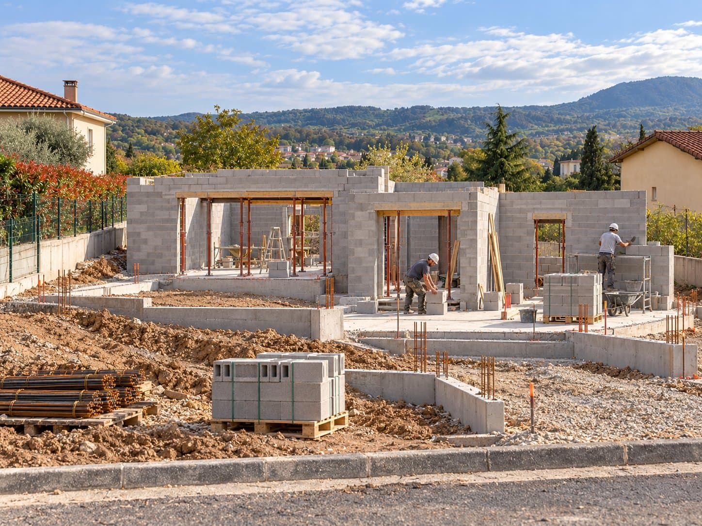 Gros œuvre d'une maison neuve